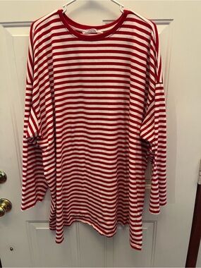 Studio Untold Red and White Striped Long Sleeve Tee